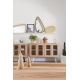 Miroir moderne made in France en bois et cannage