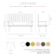 Dimensions Banquette Josyane made in France